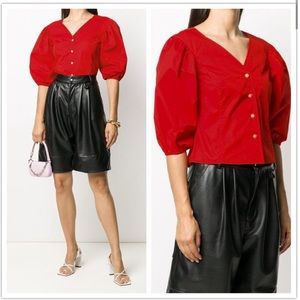 Tory Burch Cotton Puffed Sleeve Shirt